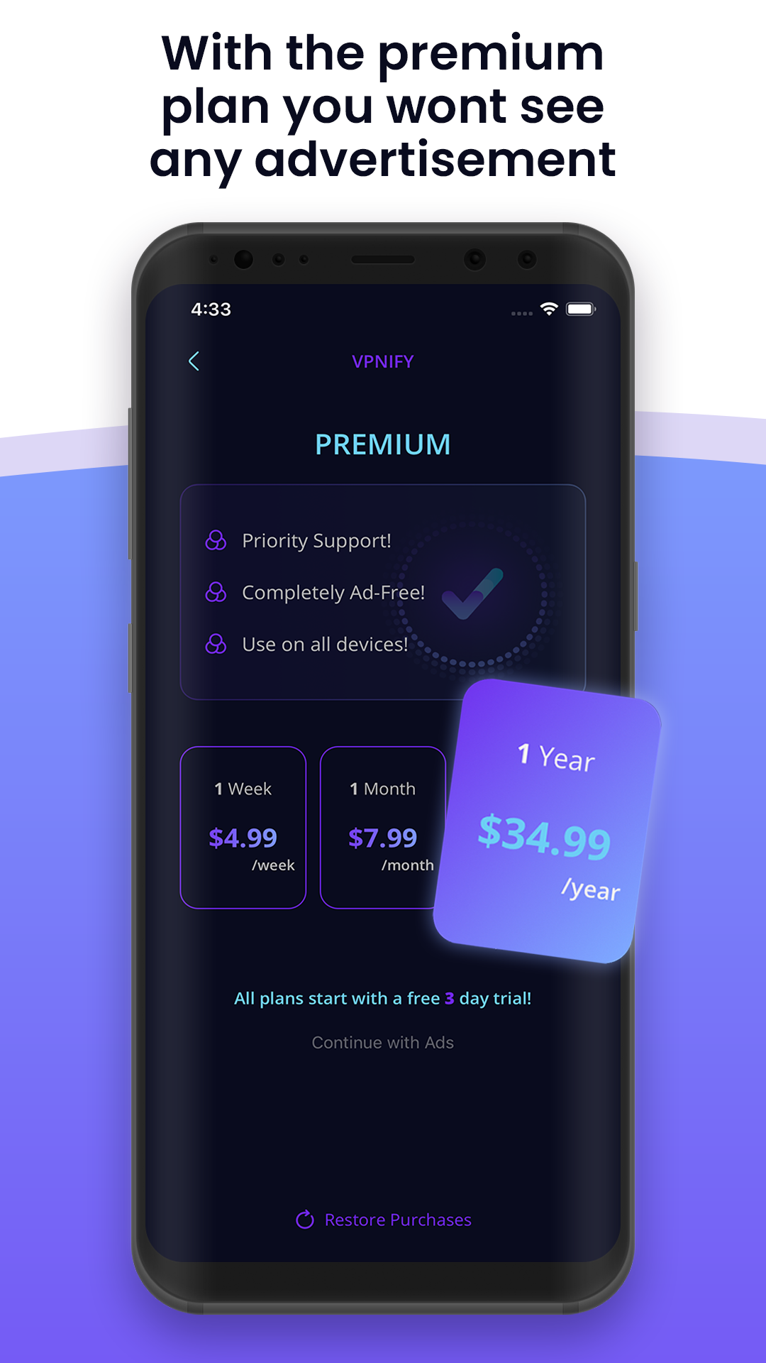 vpnify - Unlimited VPN Proxy 2.1.3 (nodpi) (Android 6.0+) APK Download ...