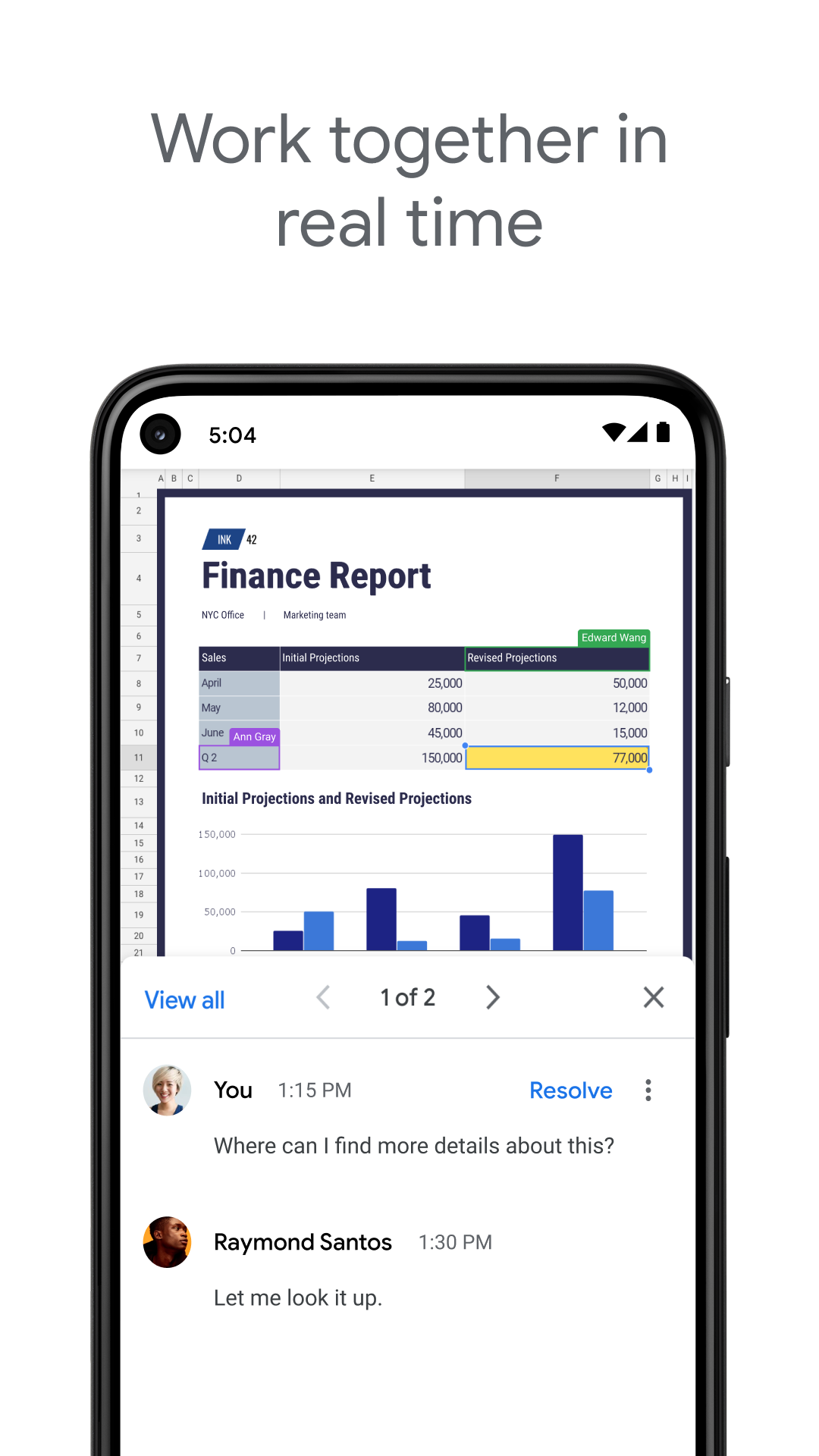 GOOGLE ANDROID APPS DOCS EDITORS SHEETS visual data 2