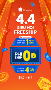 4.4 Shopee Siêu Hội Phí Ship 3.46.27