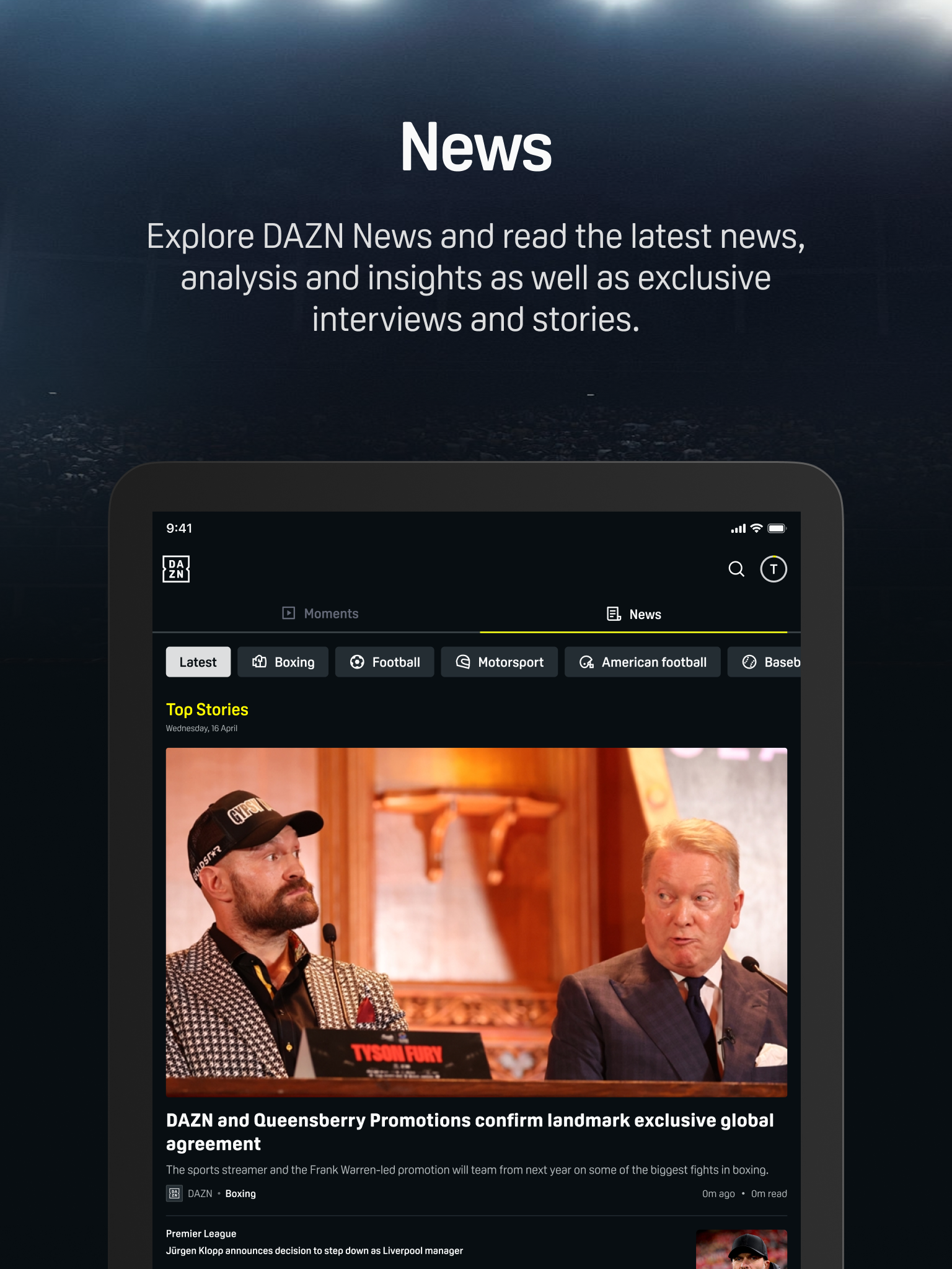 DAZN SPORTS APP visual data 7
