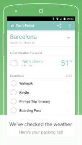 PackPoint travel packing list 3.18.7 PackPoint travel packing list 3.18.7
